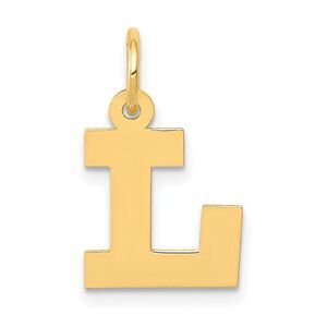 14k Yellow Gold, Amanda Collection, Small Block Initial L Pendant